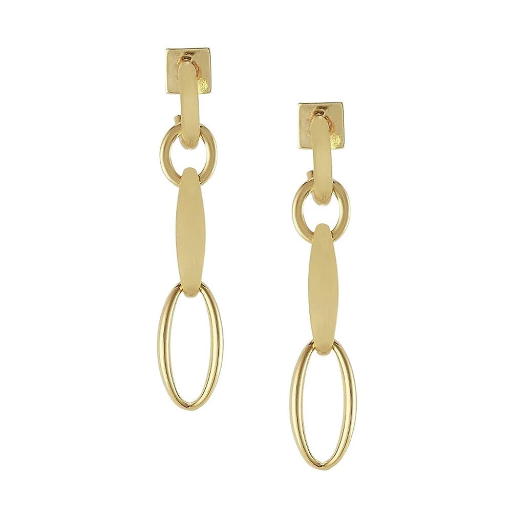 Goldtone Linear Hoop Post Earrings - Gold Tone - Vince Camuto