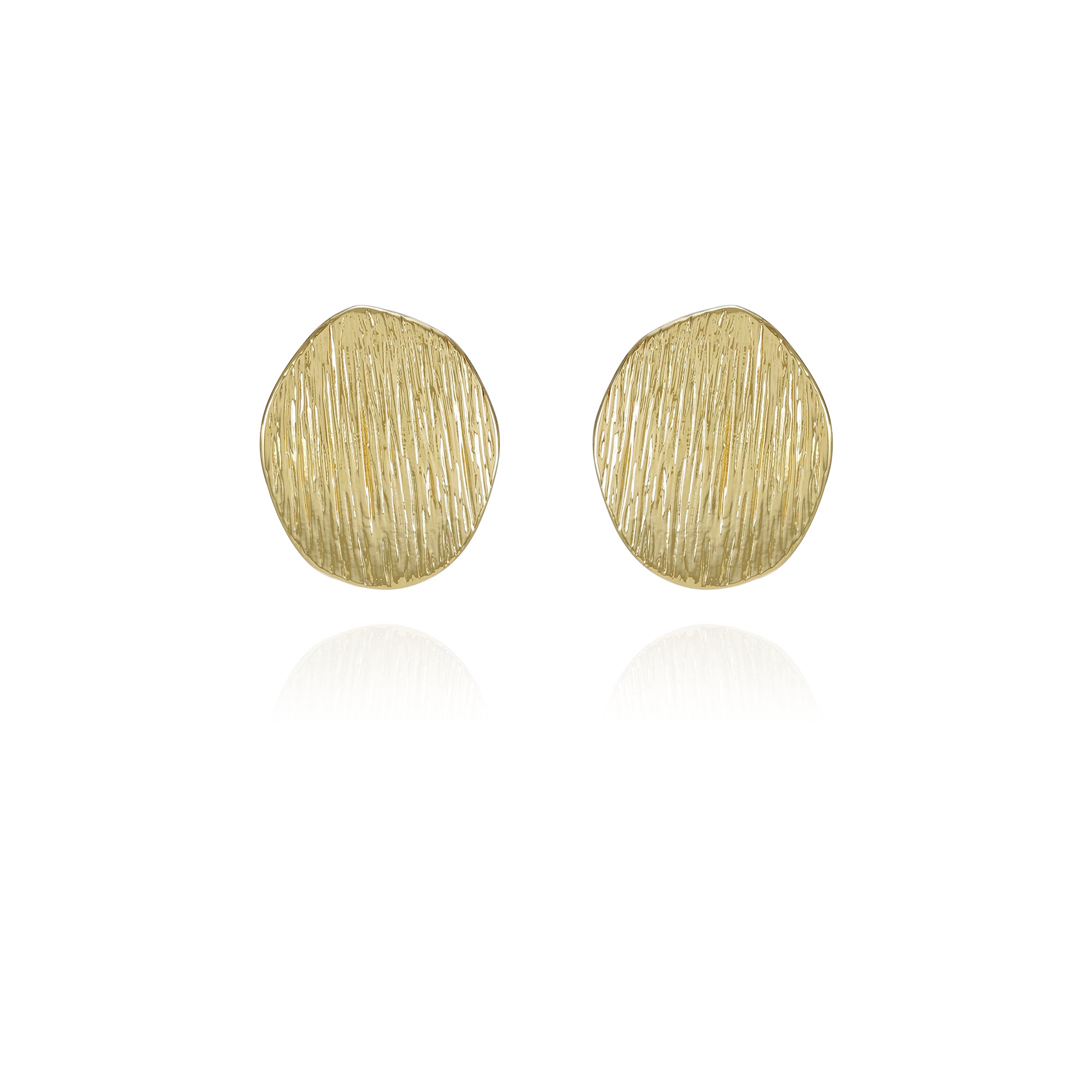 Goldtone Texturized Pebble Coin Earrings - Vince Camuto