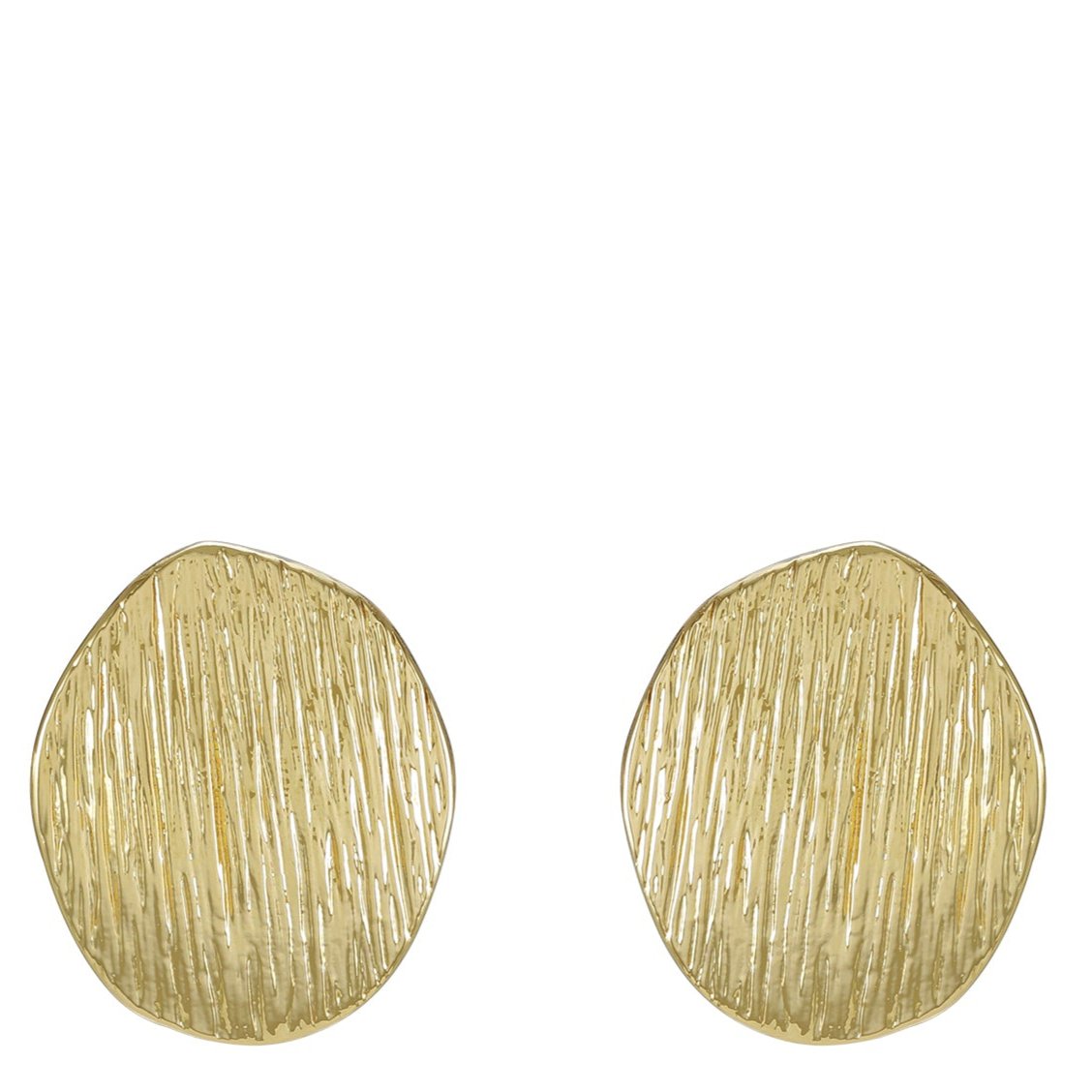 Goldtone Texturized Pebble Coin Earrings - Vince Camuto