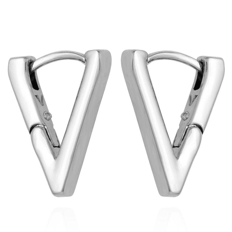 V-Hinge Huggie Earrings - Silver Tone - Vince Camuto