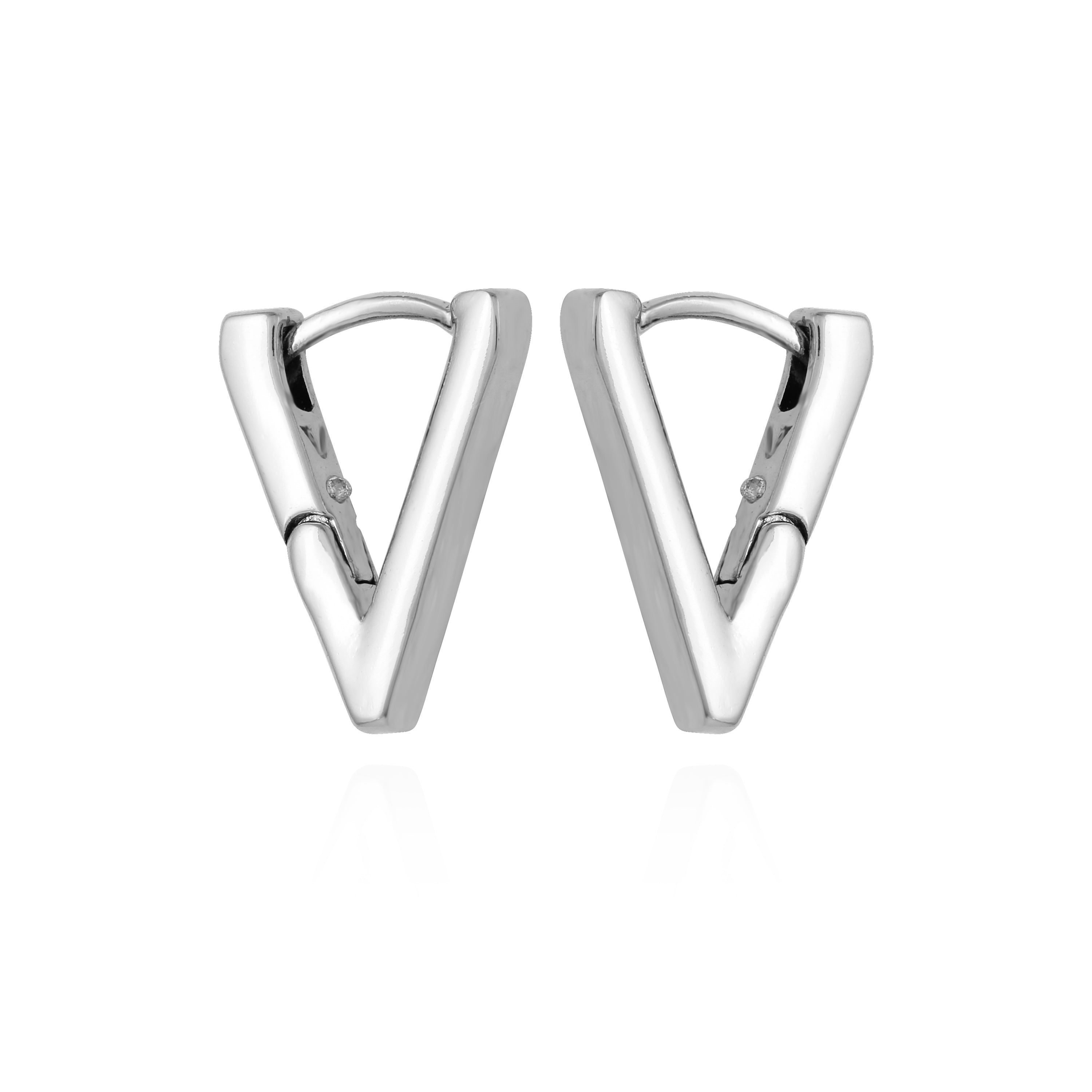 V-Hinge Huggie Earrings - Silver Tone - Vince Camuto