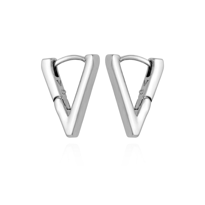 V-Hinge Huggie Earrings - Silver Tone - Vince Camuto