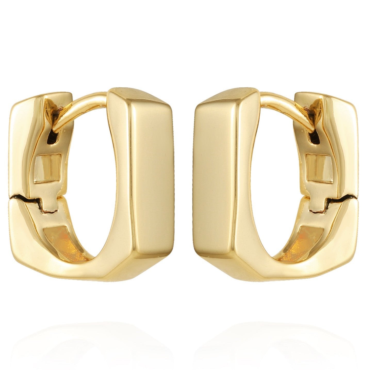Rectangle Huggie Hoop Earrings - Gold Tone - Vince Camuto