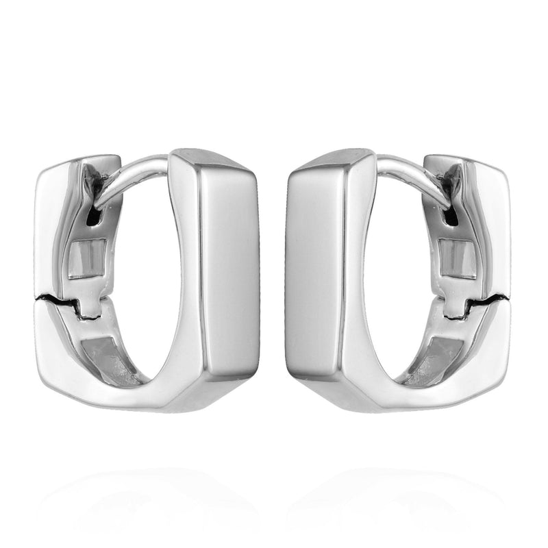 Rectangle Huggie Hoop Earrings - Silver Tone - Vince Camuto