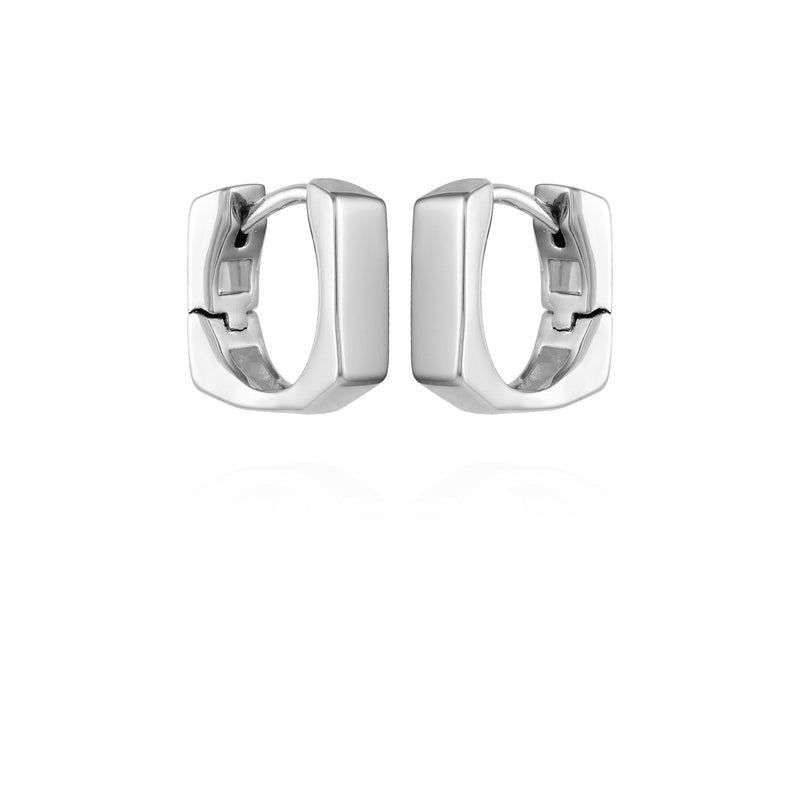 Rectangle Huggie Hoop Earrings - Silver Tone - Vince Camuto