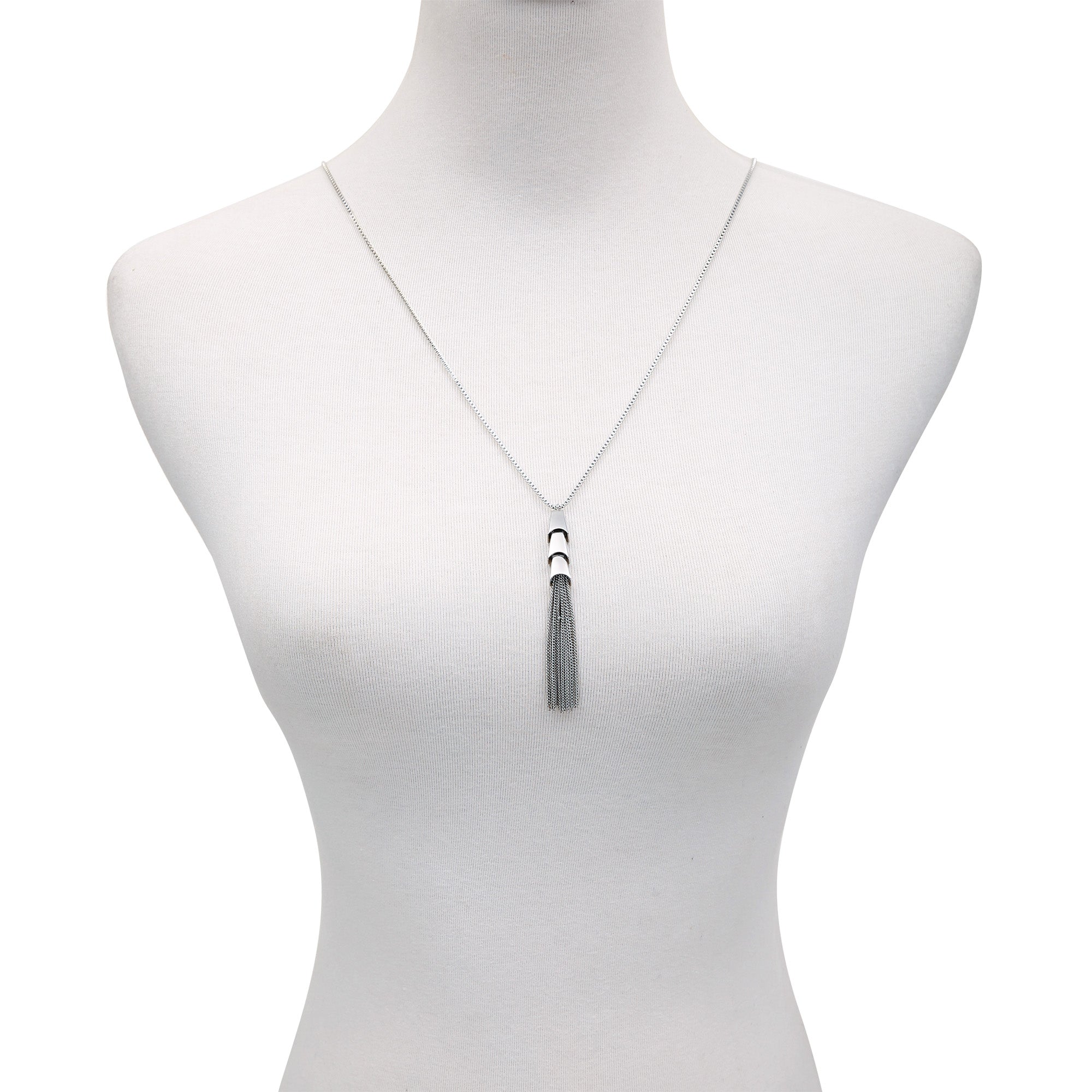 Silvertone Tassel Pendant Necklace - Silver Tone - Vince Camuto