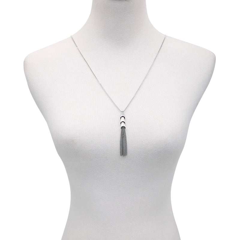 Silvertone Tassel Pendant Necklace - Silver Tone - Vince Camuto