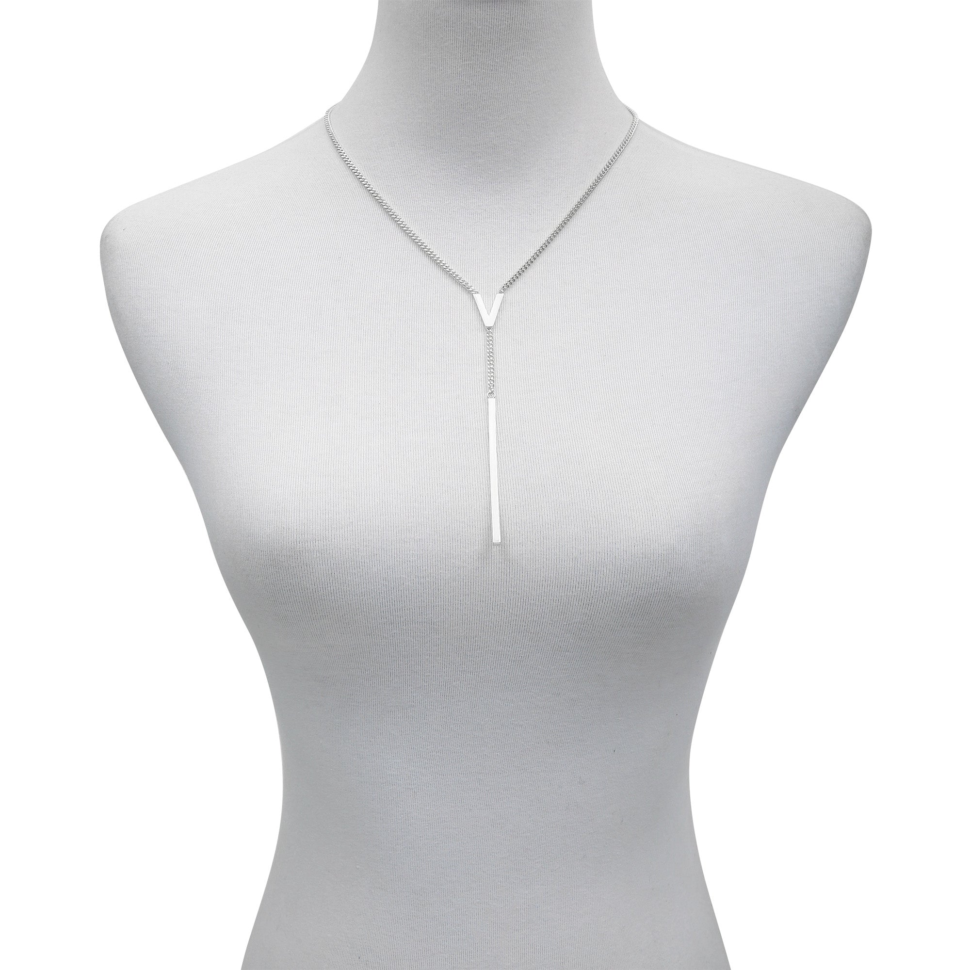 Lariat Y Necklace - Silver Tone - Vince Camuto