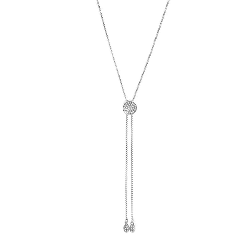 Pave Slider Bolo Necklace - Silver Tone - Vince Camuto