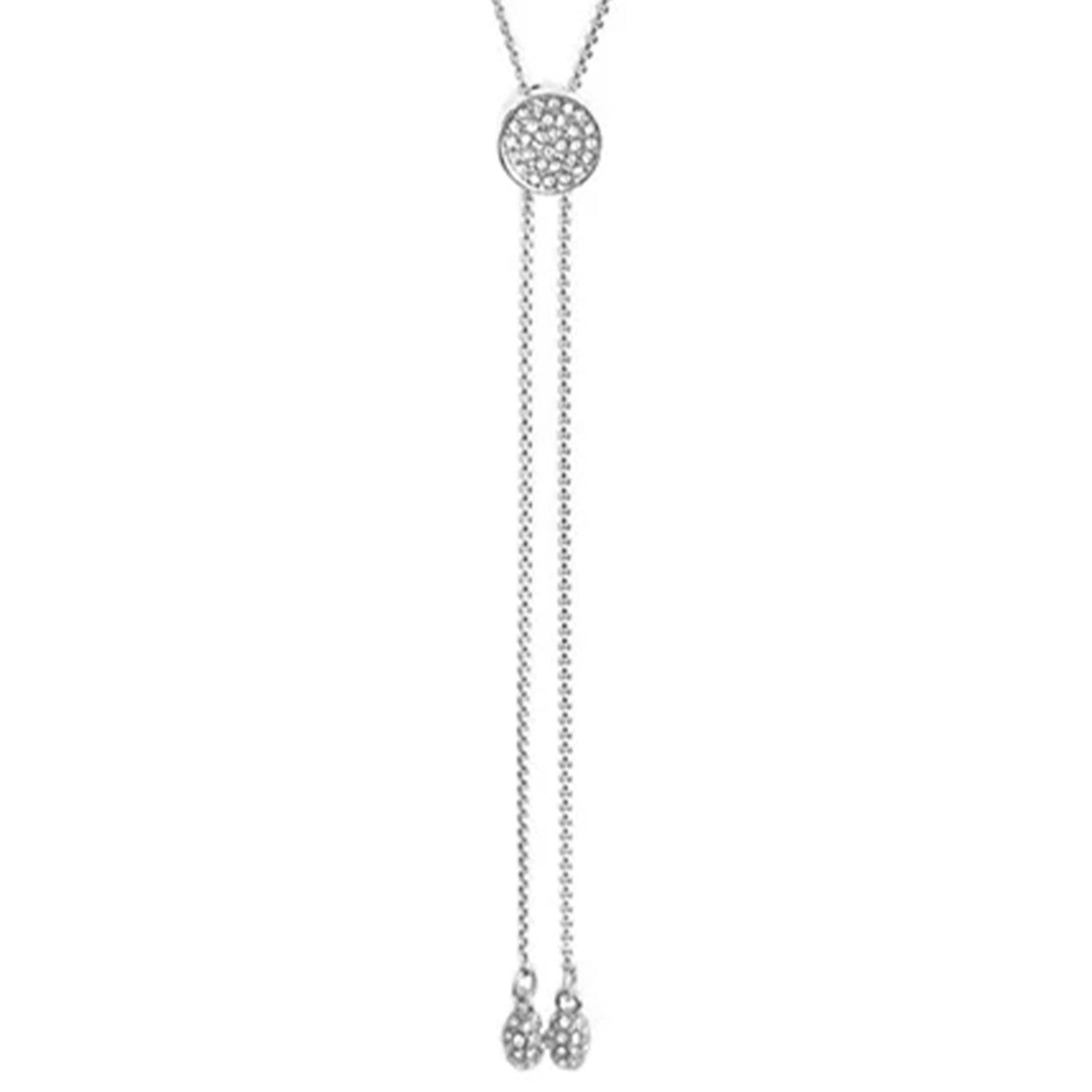 Pave Slider Bolo Necklace - Silver Tone - Vince Camuto