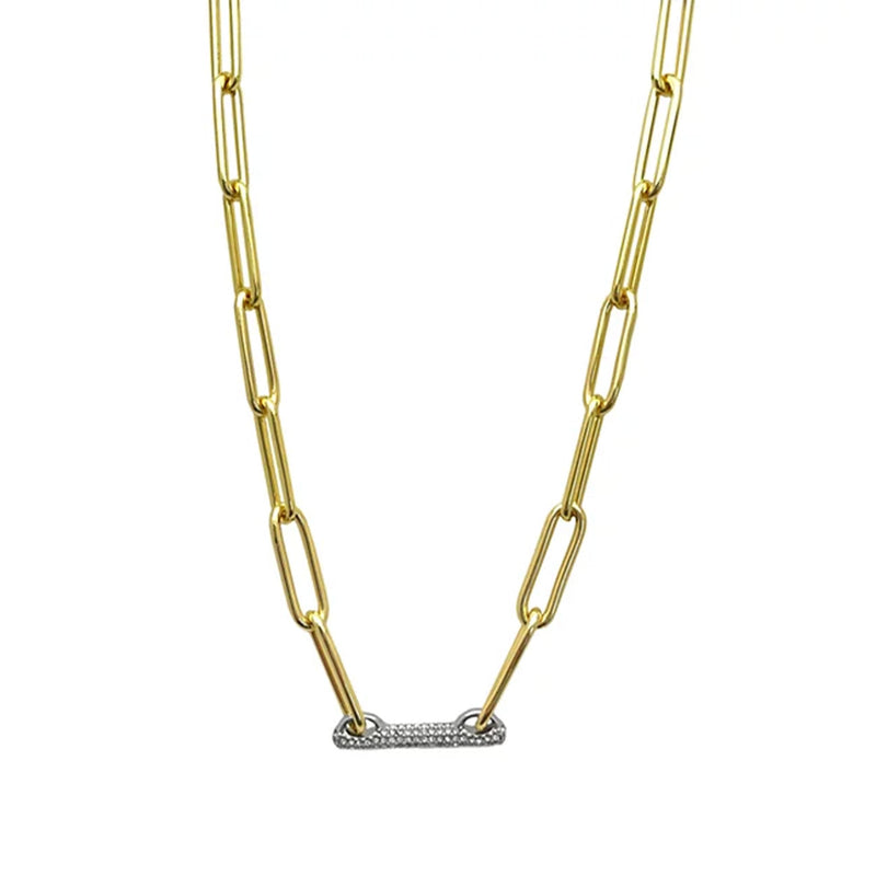 Goldtone Pave Bar Chain Necklace - Gold Tone - Vince Camuto