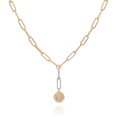 Two Tone Coin Pendant Y Necklace - Vince Camuto