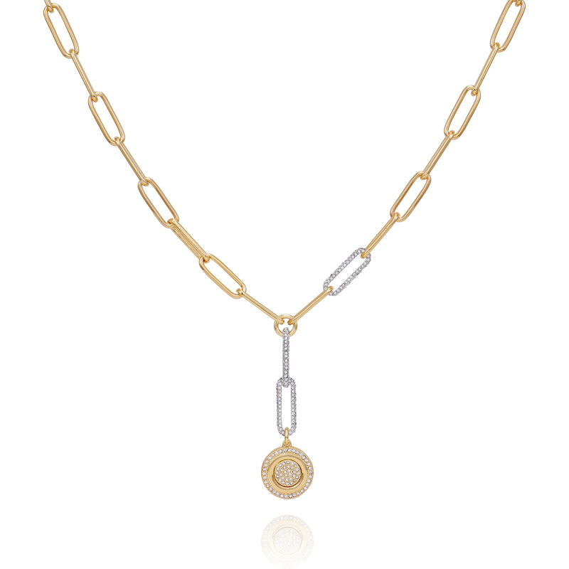Two Tone Coin Pendant Y Necklace - Vince Camuto