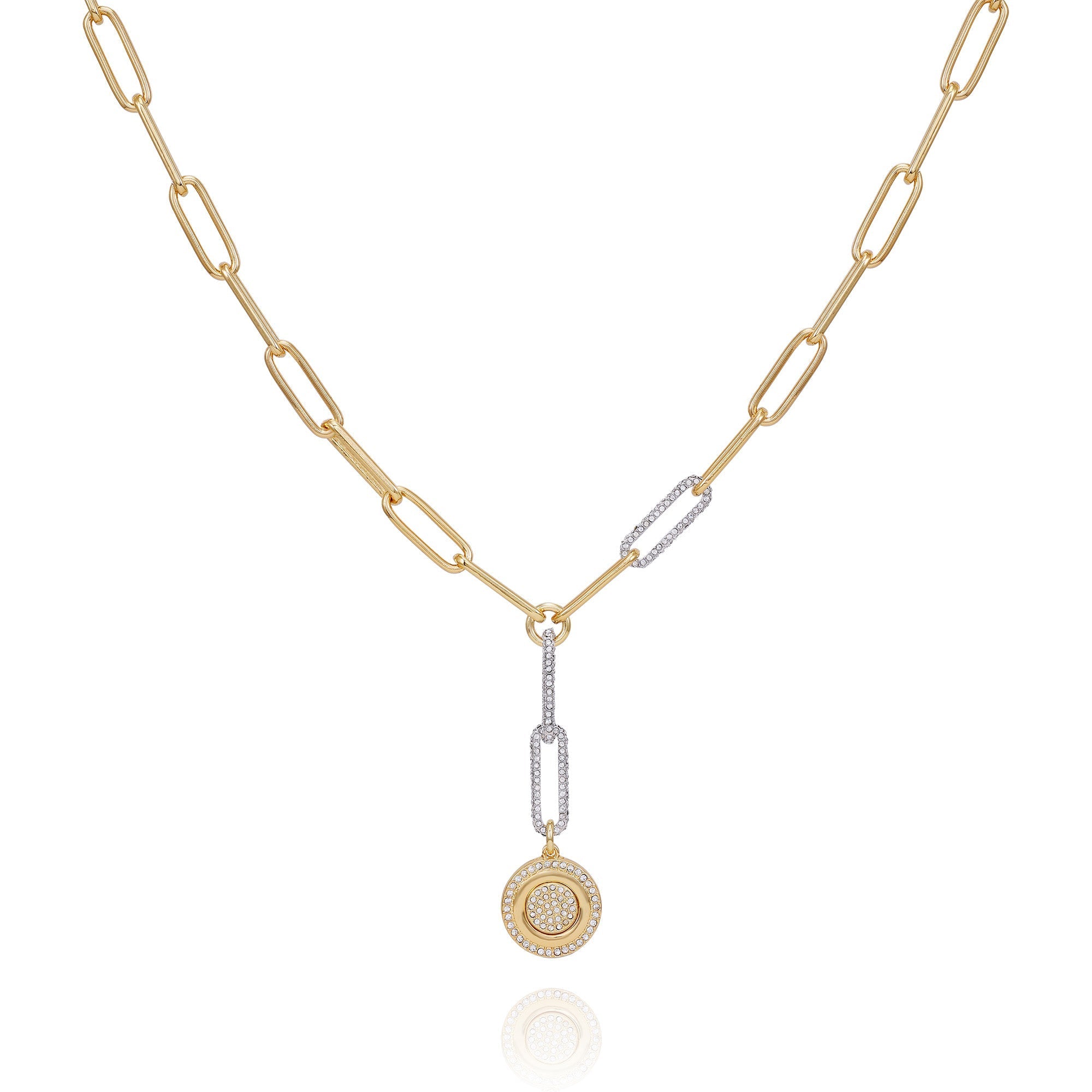 Two Tone Coin Pendant Y Necklace - Vince Camuto