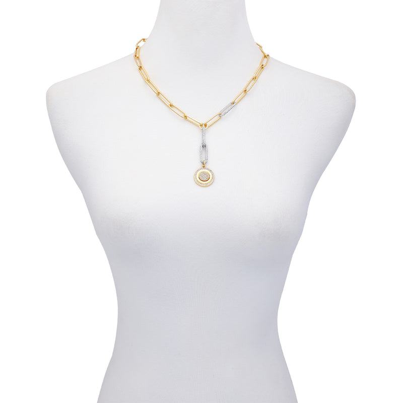 Two Tone Coin Pendant Y Necklace - Vince Camuto