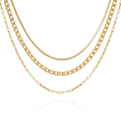 Multi Layered Chain Necklace - Gold Tone - Vince Camuto