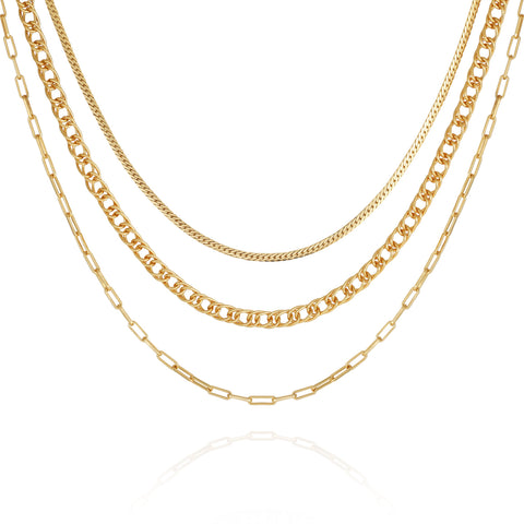 Multi Layered Chain Necklace - Gold Tone - Vince Camuto