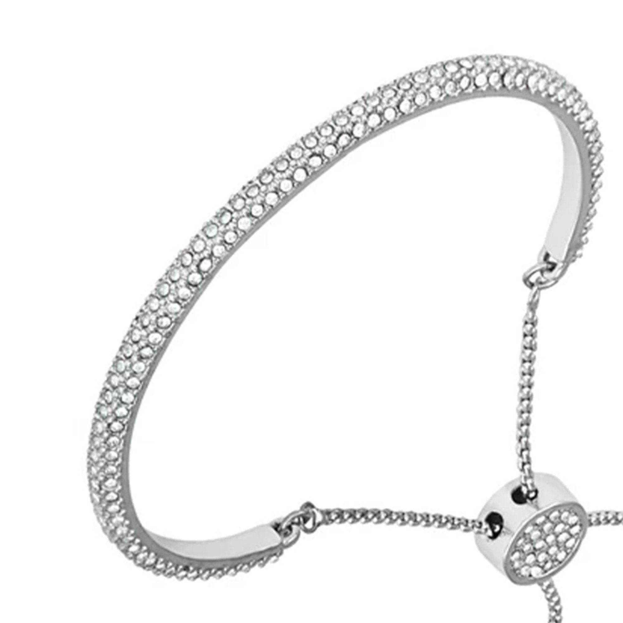 Silvertone Pave Crystal Stone Slider Bracelet - Silver Tone - Vince Camuto