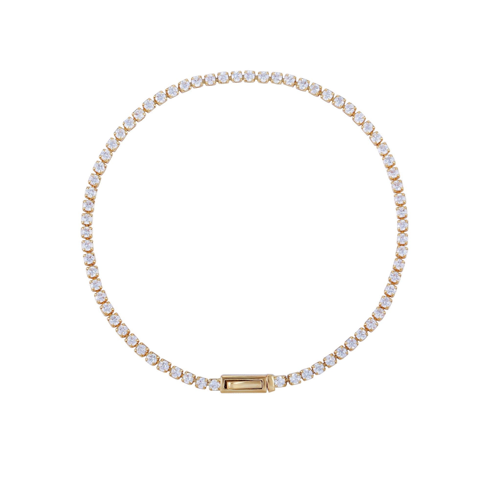 Cubic Zirconia Tennis Bracelet - Gold Tone - Vince Camuto
