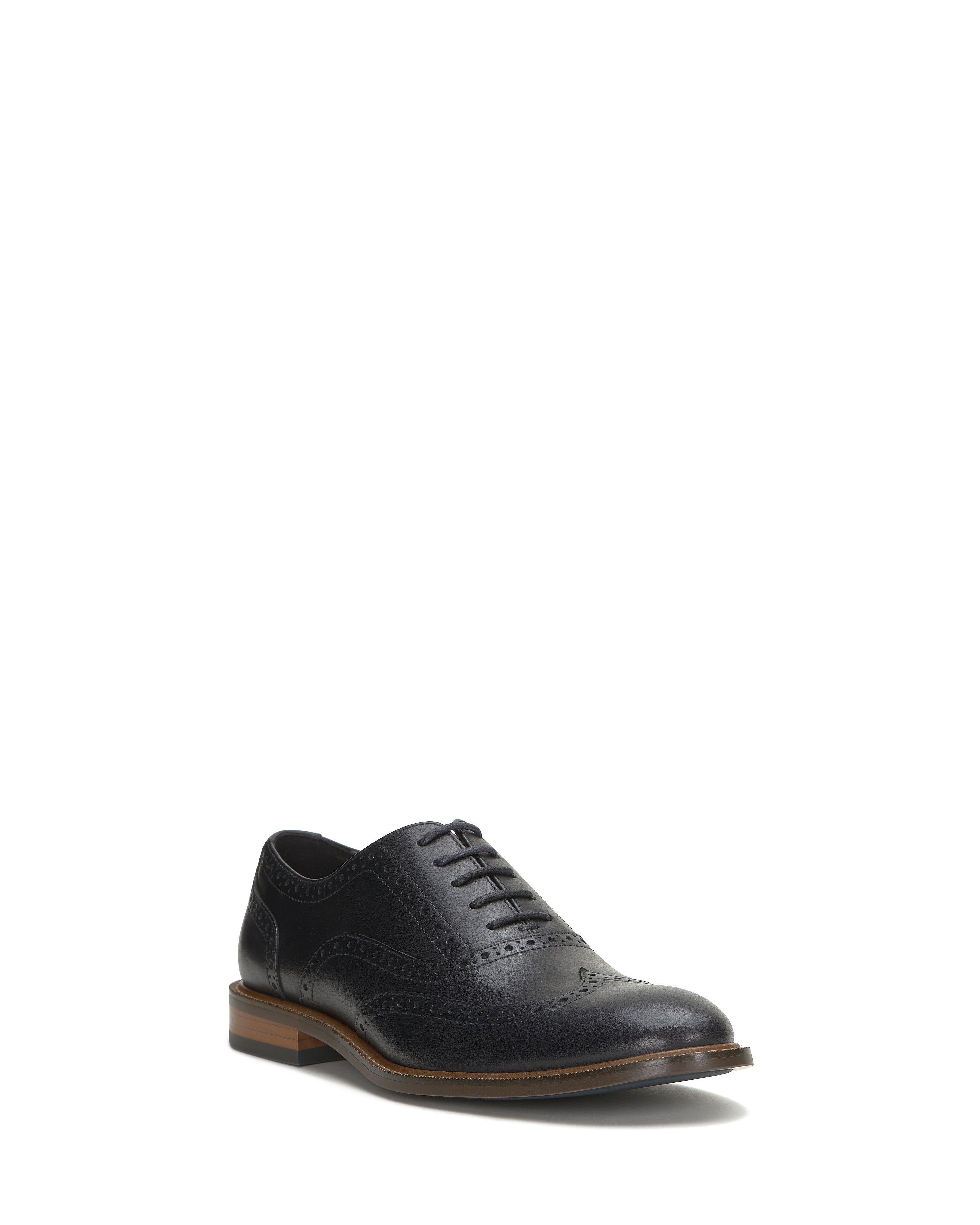 Men's Lazzarp Wingtip Brogue - Black/Black - Vince Camuto