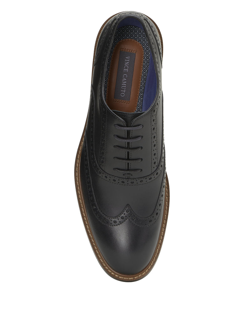 Men's Lazzarp Wingtip Brogue - Black/Black - Vince Camuto