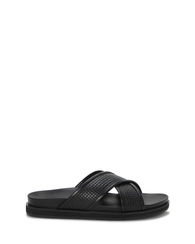 Men's Dabor Cross-Band Sandal - Black/Black - Vince Camuto