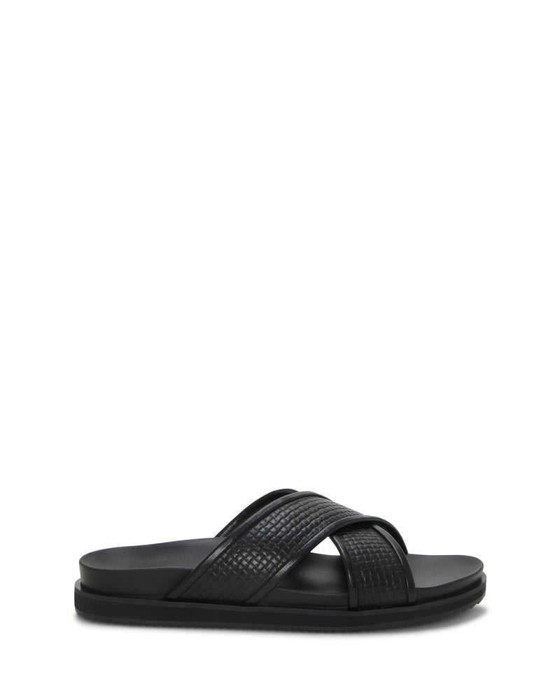 Men's Dabor Cross-Band Sandal - Black/Black - Vince Camuto