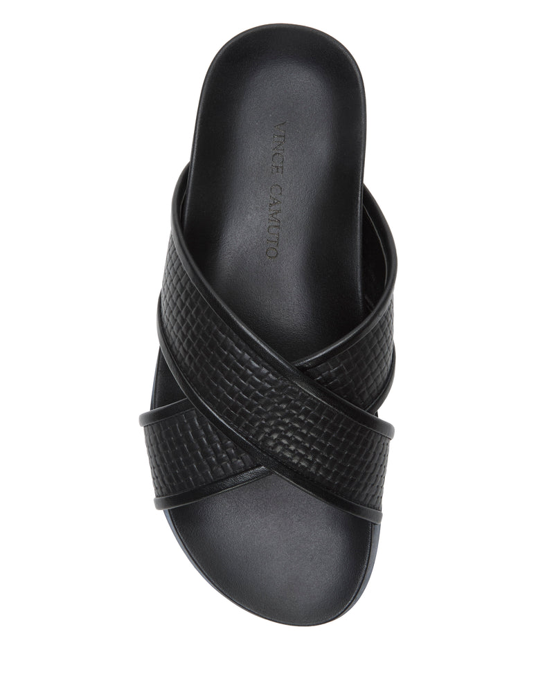 Men's Dabor Cross-Band Sandal - Black/Black - Vince Camuto