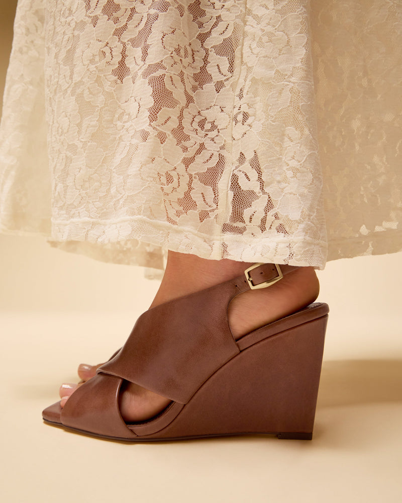 Ameira Wedge Sandal - Brandy - Vince Camuto